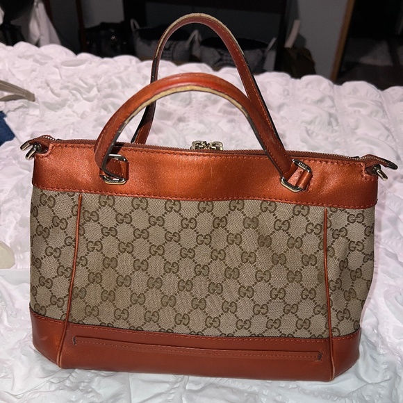 Gucci Monogram Web Mayfair Top Handle Satchel Crossbody Two Way Shoulder Bag - Picture 2 of 16